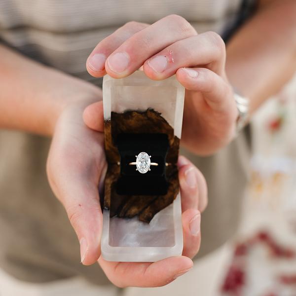 Cassidy's stunning ring catching the sun.